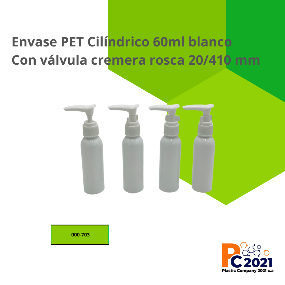 Envases 60ml color blanco Pet