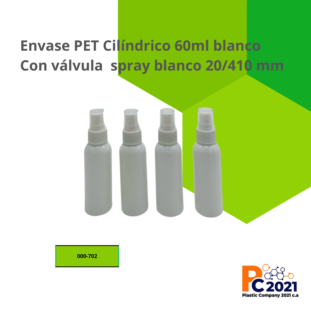 Envases 60ml color blanco Pet