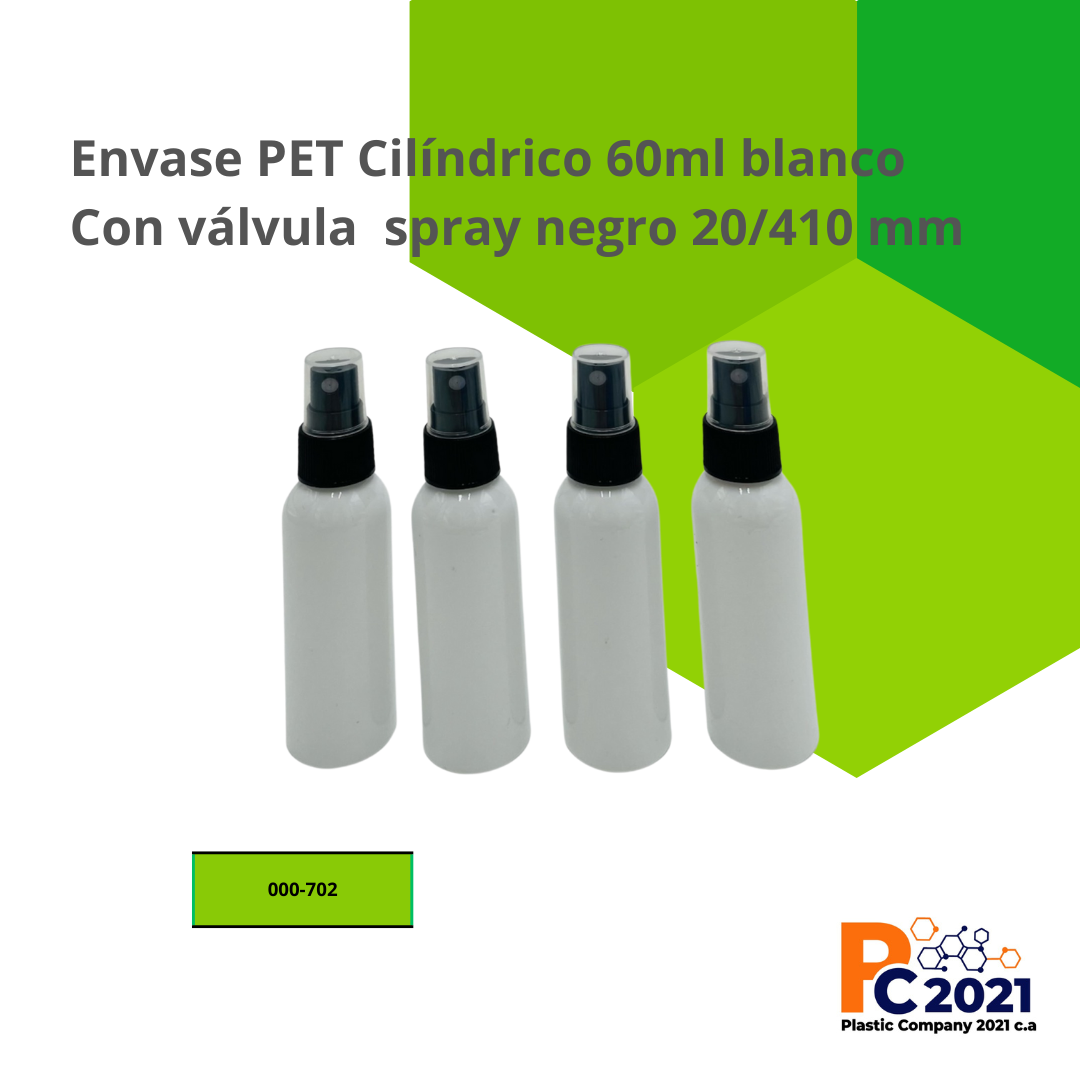Envases 60ml color blanco Pet
