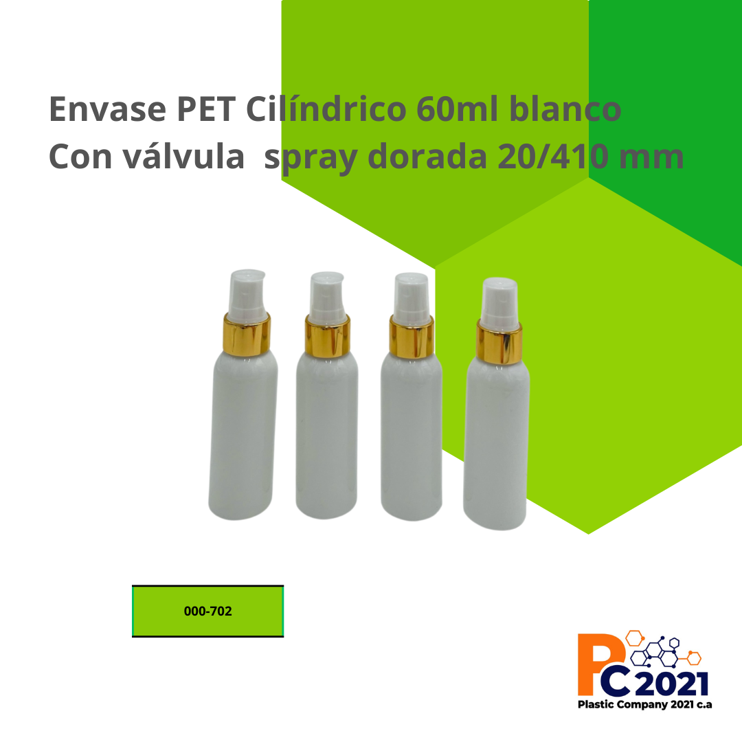 Envases 60ml color blanco Pet