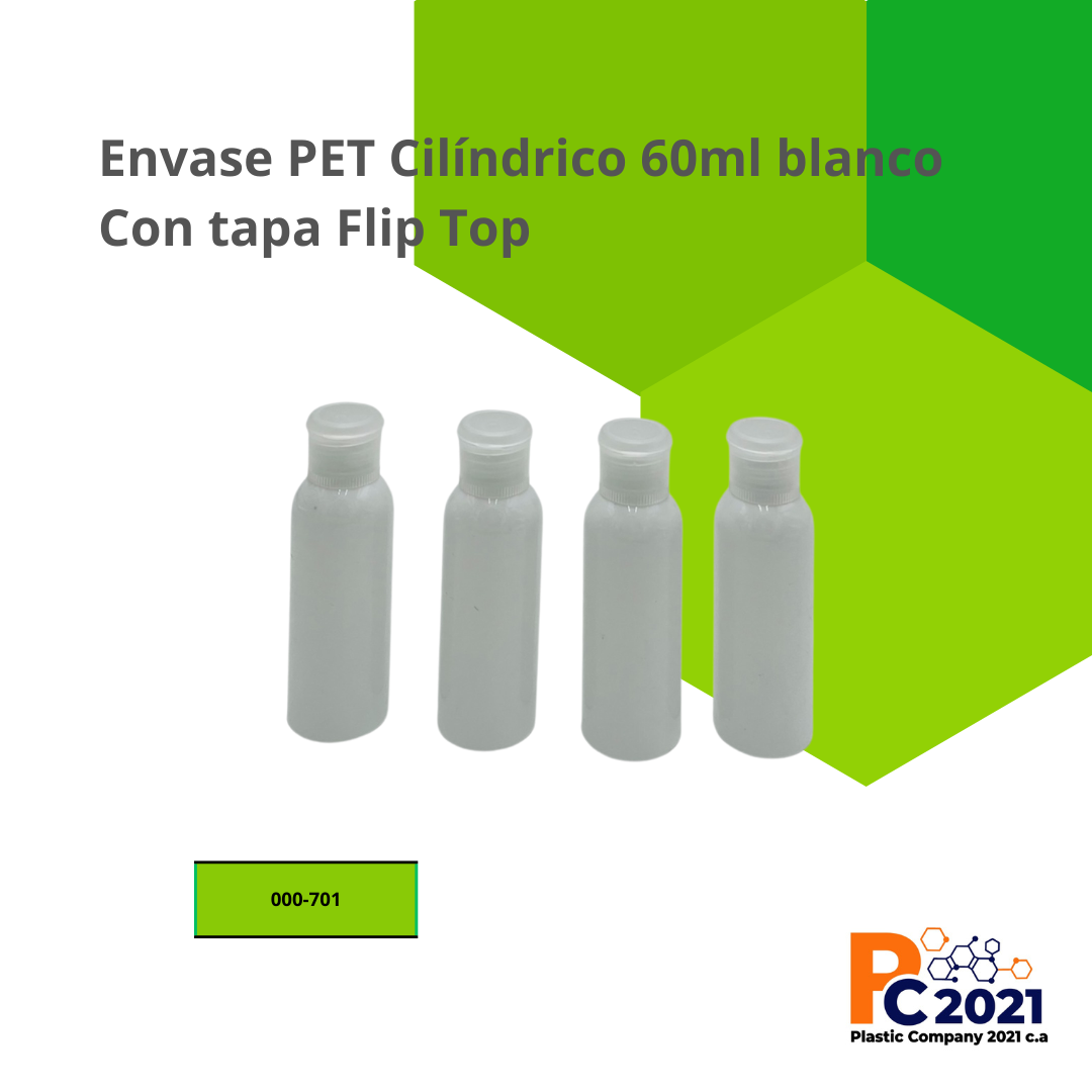 Envases 60ml color blanco Pet