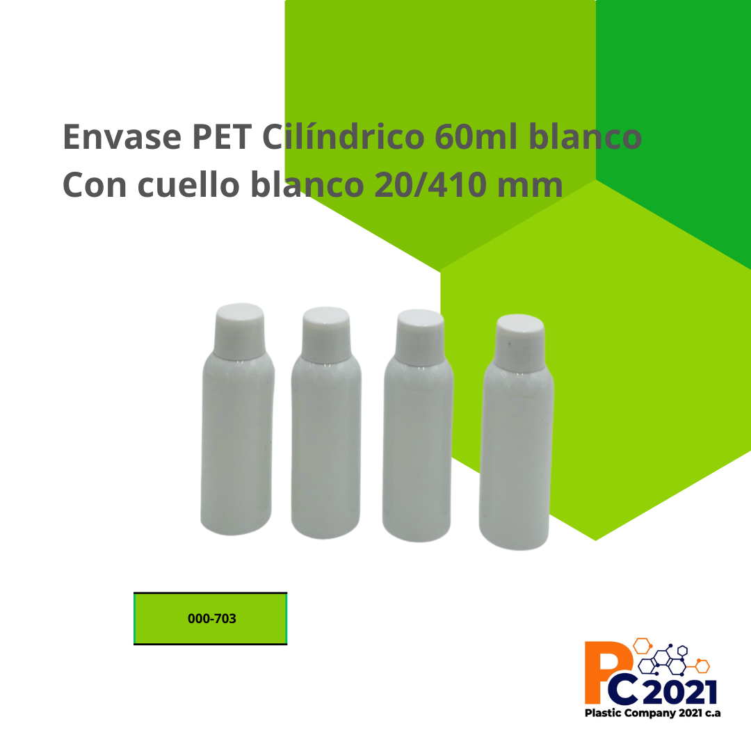 Envases 60ml color blanco Pet