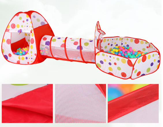 Carpa + túnel + piscina de pelotas.