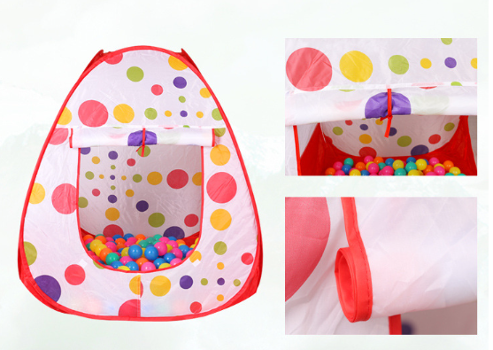 Carpa + túnel + piscina de pelotas.