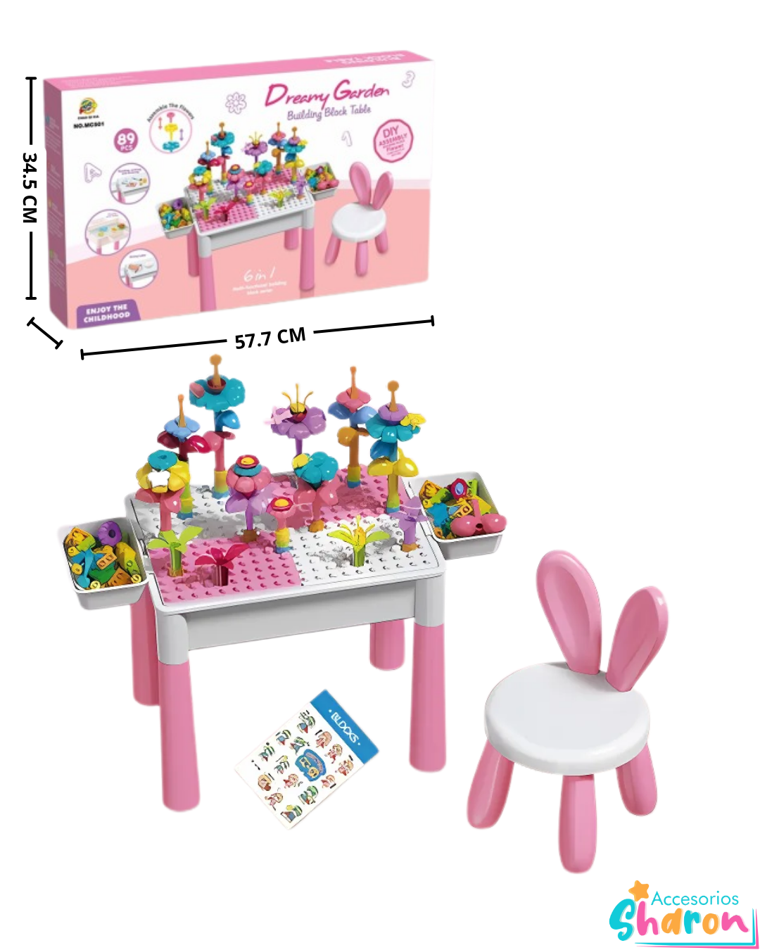 Mesa Infantil Dreamy Garden Building Blocks Table