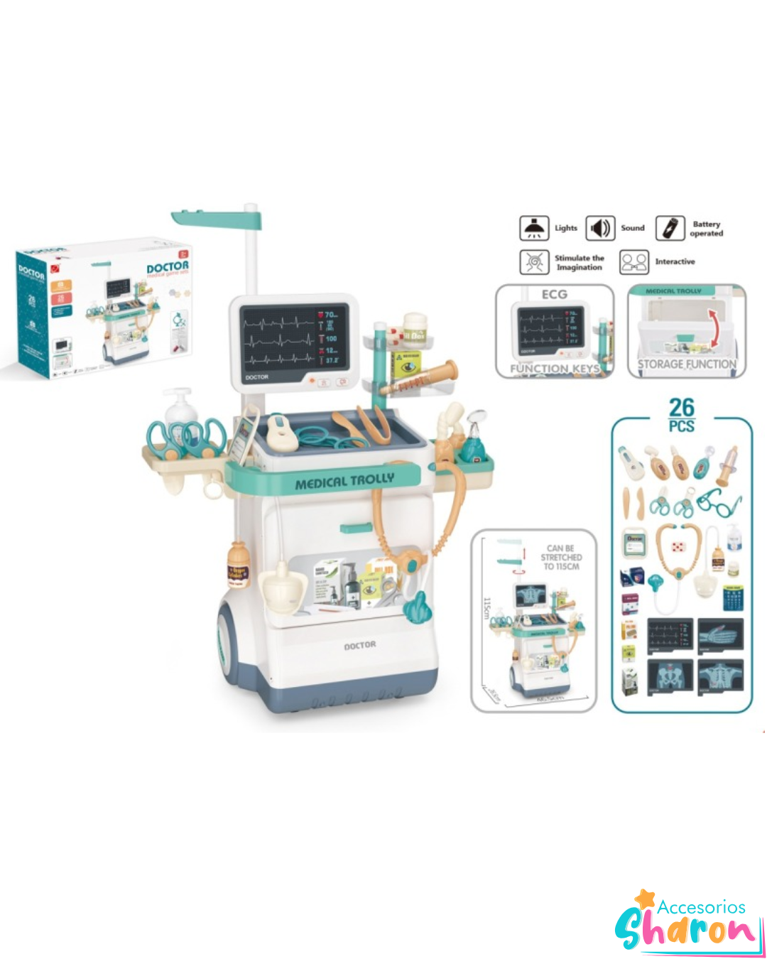 Carrito Médico Infantil Doctor Medical Trolley