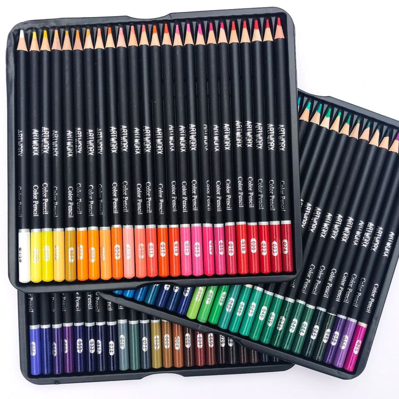 Juego de lápices de colores 72 piezas profesionales, Caja de hierro Lápiz de dibujo de color, Lápices de colores Suministros escolares de artista