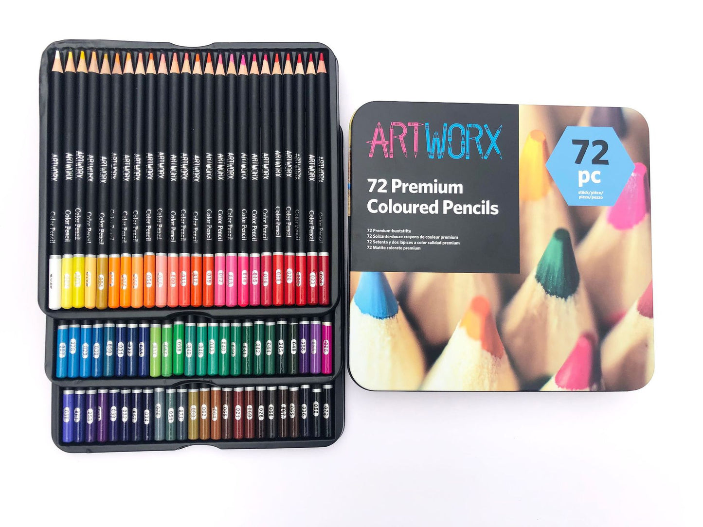 Juego de lápices de colores 72 piezas profesionales, Caja de hierro Lápiz de dibujo de color, Lápices de colores Suministros escolares de artista