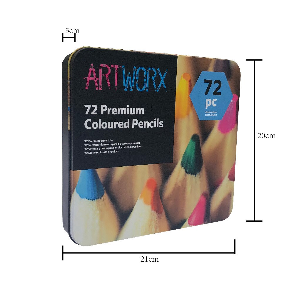 Juego de lápices de colores 72 piezas profesionales, Caja de hierro Lápiz de dibujo de color, Lápices de colores Suministros escolares de artista